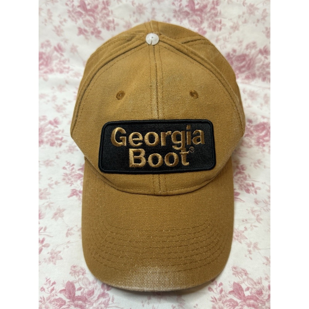 Georgia Boot Since 1937 Brown Canvas Adjustable Strapback Hat Cap
